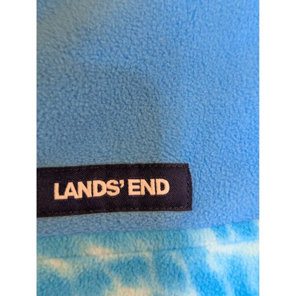 Lands End Womens Tie-Dye Fleece Pullover Small Blue White Soft Cozy Top - Picture 3 of 6